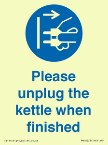 Please unplug the kettle when finished